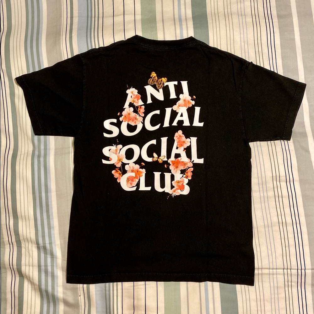 Medium Anti Social Social Club Black Flower Tee